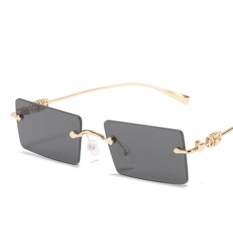 2021 Retro Sunglasses Women Brand Designer Fashion Rimless Gradient Sun Glasses 