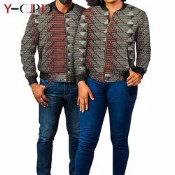 Africano roupas para o casal feminino bombardeiro jaqueta ancara imprimir outwear combinando roupas masculinas tradicionais roupas africanas y21c038