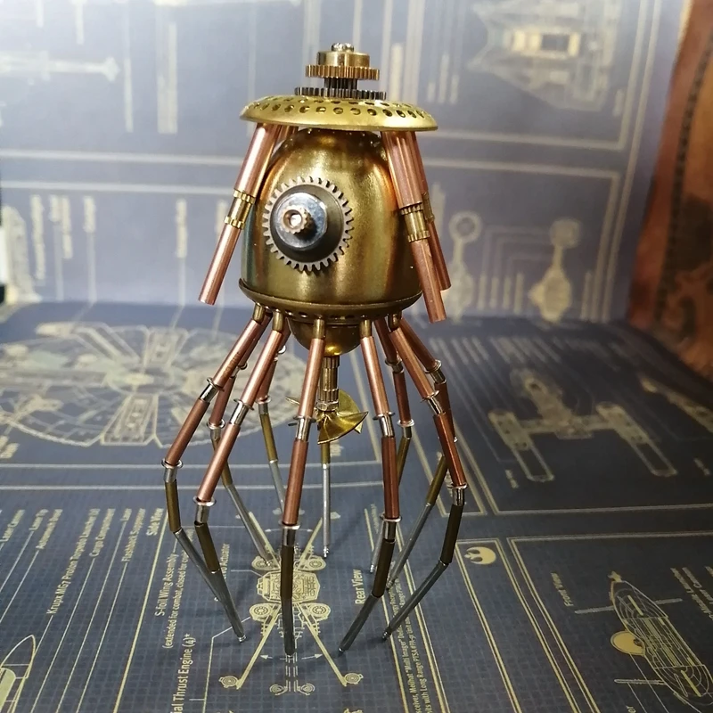機械ホタル-スチームパンクシリーズ-芸術-アート-金属-オリジナルデザイン スチームパンクなスタイルのメカニカルクラゲ全身金属モデル