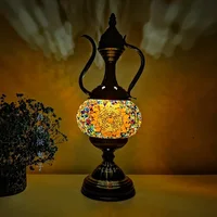 Newest E14 Hand-inlaid Glass Morocco Style Mosaic Light Bedroom Living Room Decorative Table Lamp Turkish Lampe 3