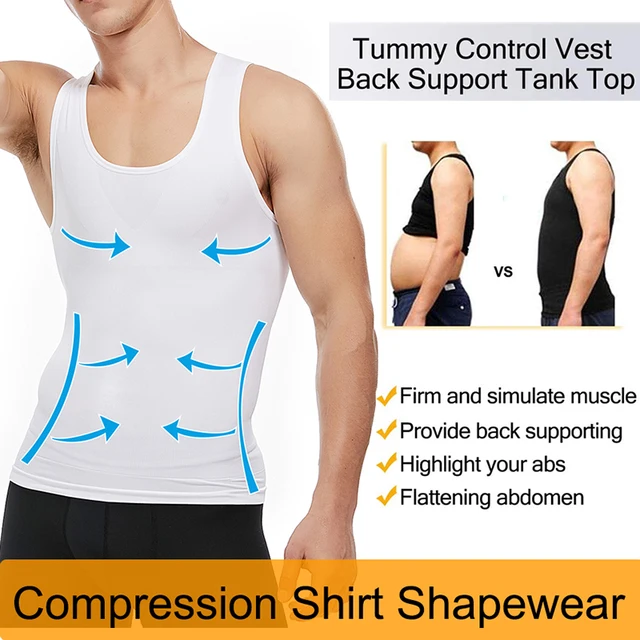 Compression T-Shirt Men Slimming Body Shaper Vest Control Tank Top