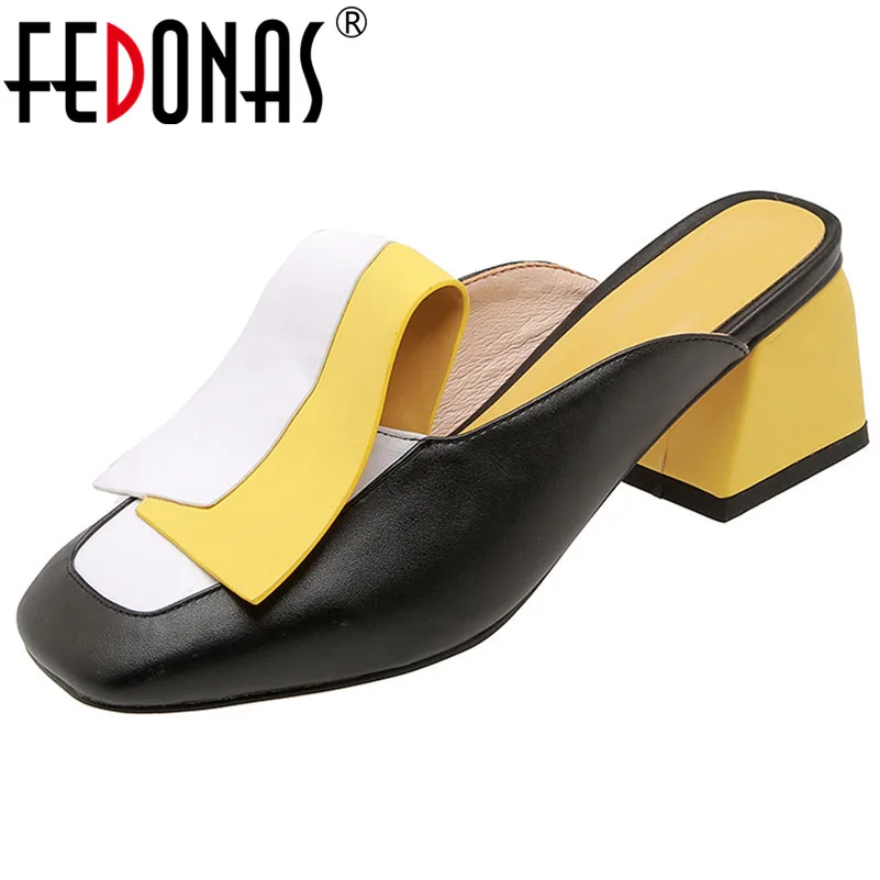FEDONAS/модные разноцветные женские туфли лодочки из искусственной кожи