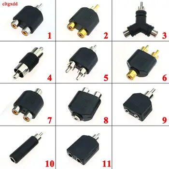 

1PCS RCA 6.35mm 3.5mm Audio Stereo Jack Female To 2 RCA Male Audio Jack Connector Adapter Converter RCA Y Splitter for Speaker