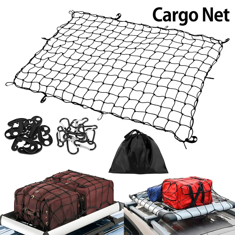 Universal Car Trunk Luggage Nets Storage Cargo Organiser Nets 180*120CM Elastic Mesh Net with Hooks Auto Interior Accessories