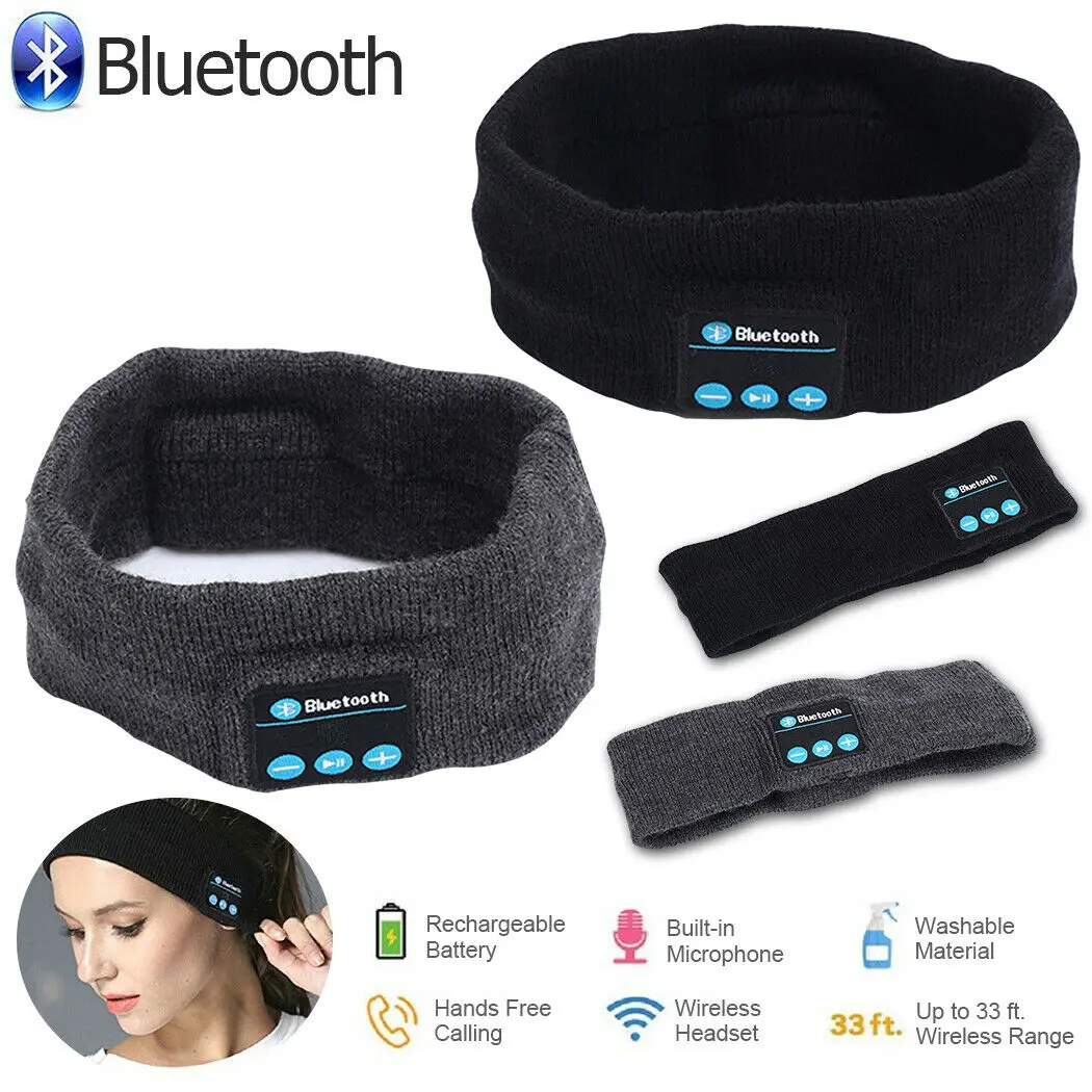 Bluetooth спортивная повязка Hifi наушники беспроводные наушники стерео гарнитура маска для сна плеер с микрофоном