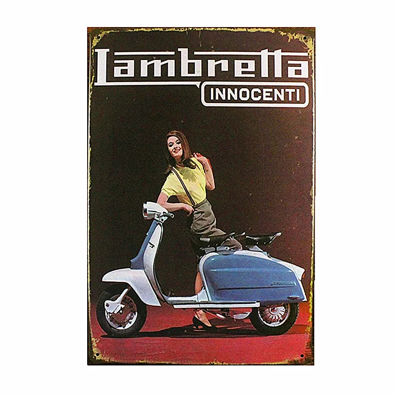 Армейский зеленый VESPA LEN'1 DES VENTES винтажные металлические оловянные знаки Ретро Оловянная пластина знак украшение стены для бара Размер: 20*30 см - Цвет: Армейский зеленый