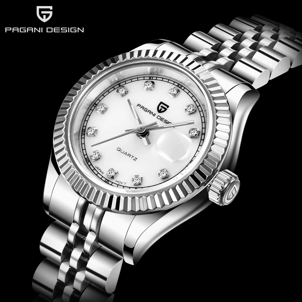 free drop shipping Automatic-self-Wind Female Watch gold silver stainless steel band waterproof auto date womens watches  (2)