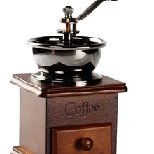 Классическая деревянная ручная кофемолка ручная нержавеющая сталь ретро кофе специи мини-мельница с высококачественной керамической Millston