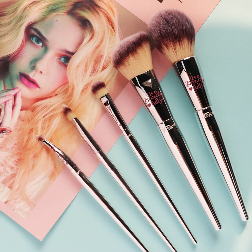 Billige Professionelle 8 9 stücke Make Up Pinsel Live Set Schönheit Voll Silber ES Kosmetik Pinsel Kit Gesicht Augen Make Up Werkzeug Sammlung