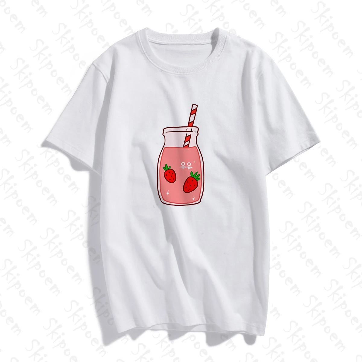 Kawaii клубника арт Футболка женская Эстетическая Tumblr Harajuku Винтаж короткий рукав