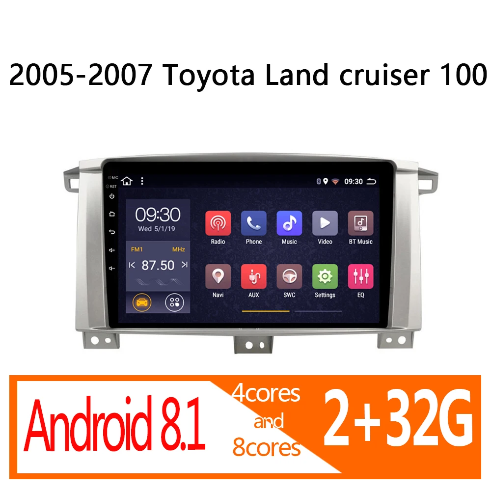 Авторадио для Toyota Land CIUISER Android 2G RAM 2005 2006 2007 автомобильное радио coche аудио Авто