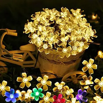 

20/50/200LED Solar Power Cherry Blossom String Light Yard Fairy Decorative Lamp Party Christmas Decoration NEW