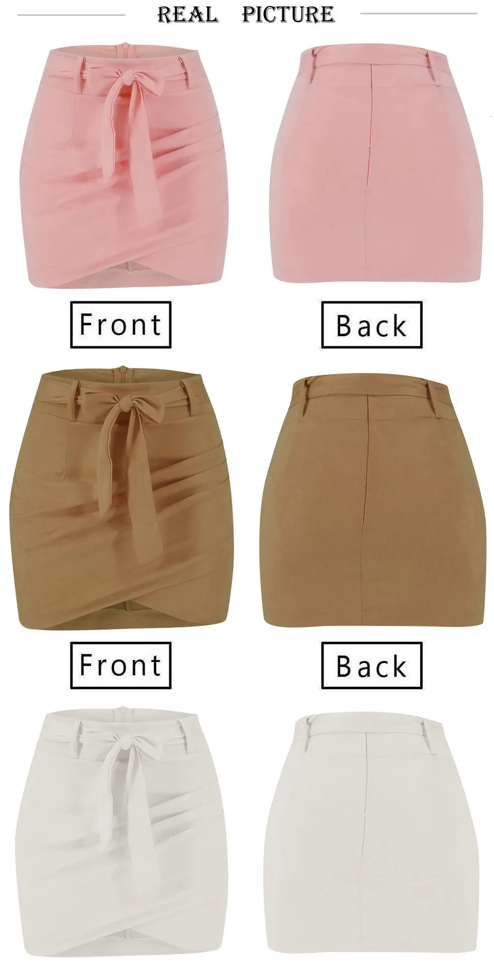 Herfst Mode Womens Mini Rokken Sexy Bandage Clubwear Hoge Taille Potlood Bodycon Cross Rok Wit Roze Kaki S-XL