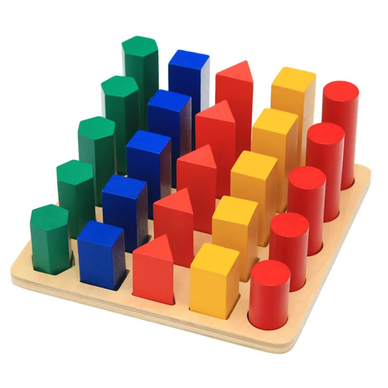 

Wooden Children Early Education Montessori Geometry Ladder Montessori Sensorial Teaching Aids Kindergarten Professional Edition