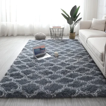 

Fluffy Bedroom Geometric Design Shaggy Rugs Area Rug For Girls Baby Room Kids Living Room Home