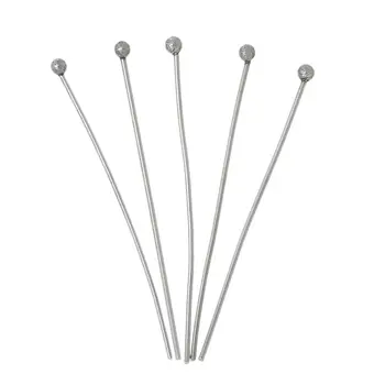 

200 PCs Stainless Steel Ball Head Pins Sewing Craft For Jewelry DIY Handmade Accessories 3.4cm Long, 0.7mm (21 gauge)