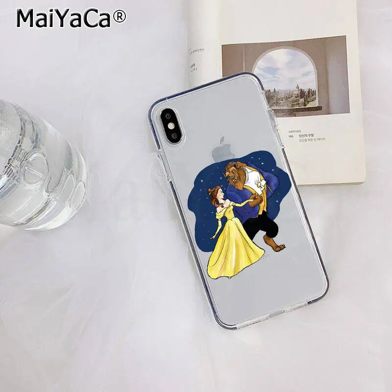 A7 MaiYaCa beauty Beast Rose Princess прозрачный мягкий чехол для телефона для iPhone 11 pro XS MAX 8 7 6 6S Plus X 5 5S SE XR - Цвет: A7