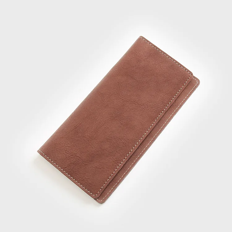Brown 2 SIMLINE мужской кошелек из натуральной кожи Crazy Horse, Воловья кожа, мужские винтажные длинные тонкие кошельки ручной работы, кошелек, держатель для карт Carteira - Цвет: Brown 2