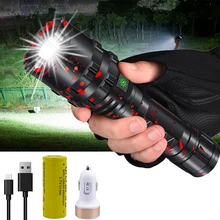 

LED Hunting Flashlight High Power XHP50.2 Aluminum Waterproof Torch Light Powerful Lanterna Rechargeable use 26650 Battery