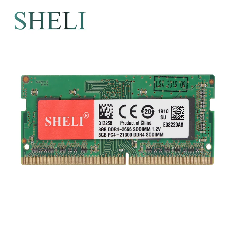 SHELI новые тетради памяти 8 Гб 1RX16 PC4-21300S DDR4 2666 МГц 1,2 V SO-DIMM CL19 памяти ноутбука