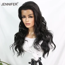 Aliexpress - Synthetic Hair Natural Wave Lace Front  Wigs For Women With Baby Hair Black/ Brown/Silver Platinum Color  High Temperature Fiber