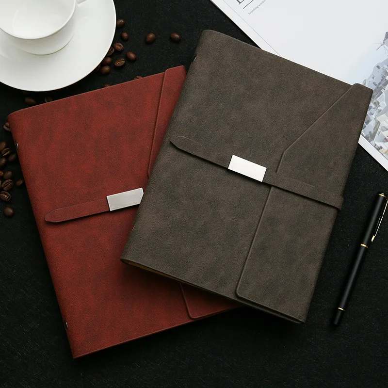 Business Office Notebooks Stationery Loose Leaf Simple Work Journal Leather Diary