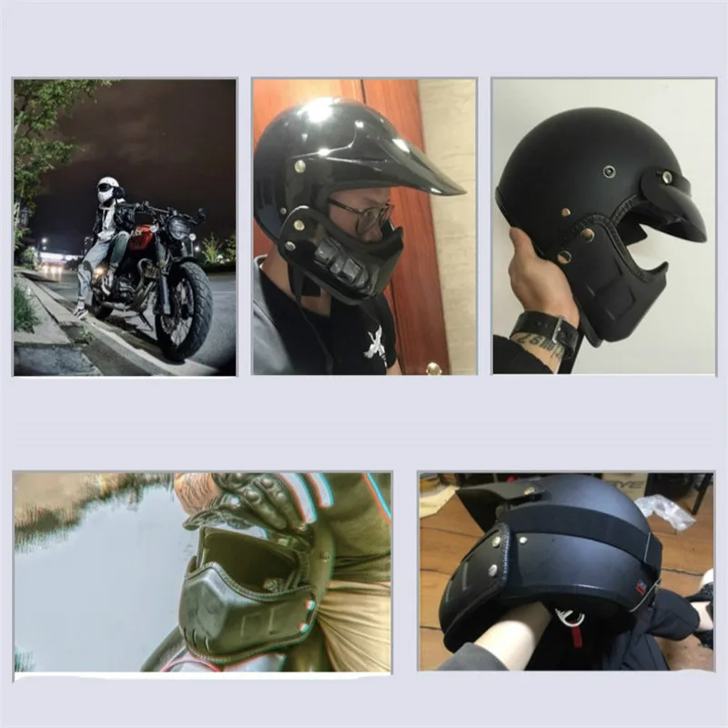 Винтажный мотоциклетный шлем jet capacetes de moto ciclista матовый черный vespa cascos para moto Кафе racer s m l xl