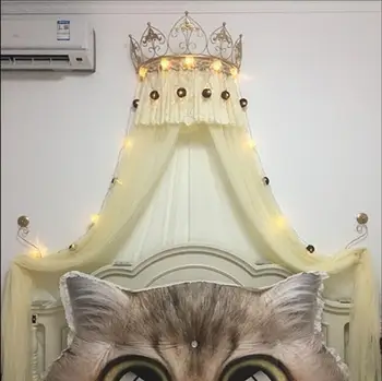 

European style wrought iron bed curtain frame curtain frame crown princess bedside bracket mosquito net frame
