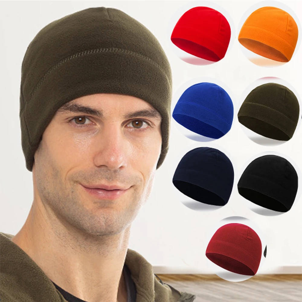 1pc Unisex Winter Outdoor Fleece Hats Camping Hiking Caps Windproof