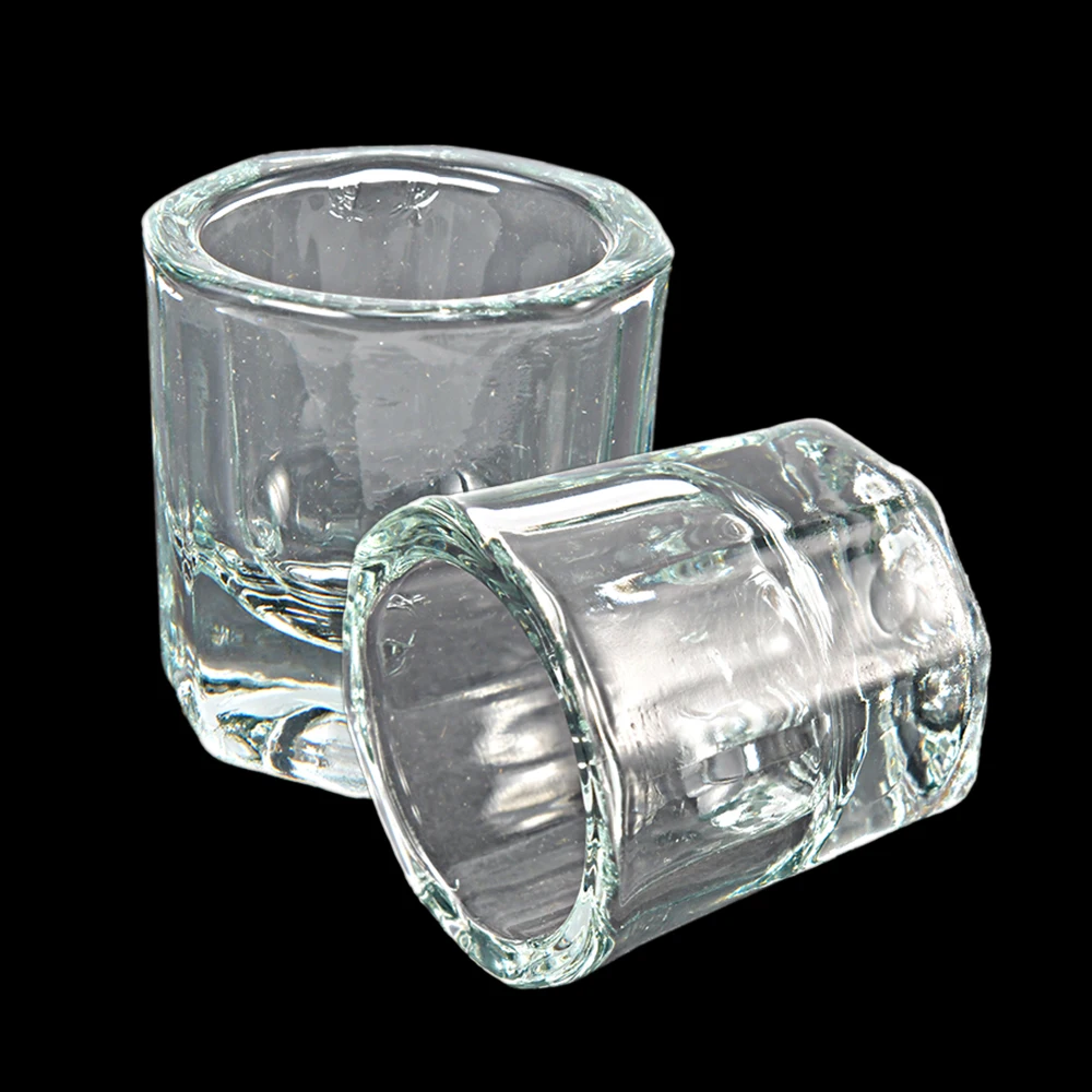 2PCS Crystal Glass Acrylic Acrylic Powder Liquid Nail Cup Dappen Dish Lid Bowl Cup Holder Equipment Nail Tools nail tools