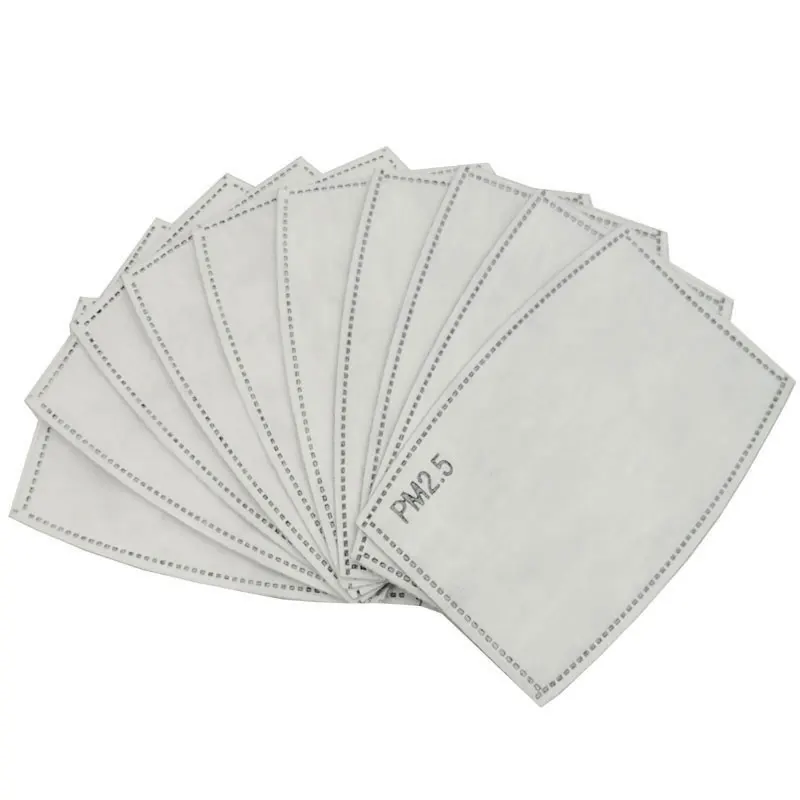 

10Pcs/Lot 5 Layers PM2.5 Activated Carbon Filter Insert Protective Filter Media Insert for mouth face Mask anti dust mask