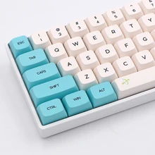 Keypro chunyang ciano branco ethermal tintura sublimação fontes pbt keycap para usb com fio teclado mecânico 129 keycaps