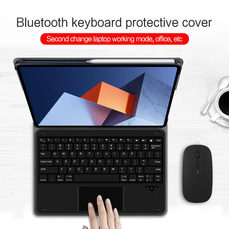 Capa de Teclado para Huawei Matebook e Bluetooth Capa Protetora com Touchpad Tablet pc 12.6 2023 Drc-w58 Drc-w38 - Imagem 3