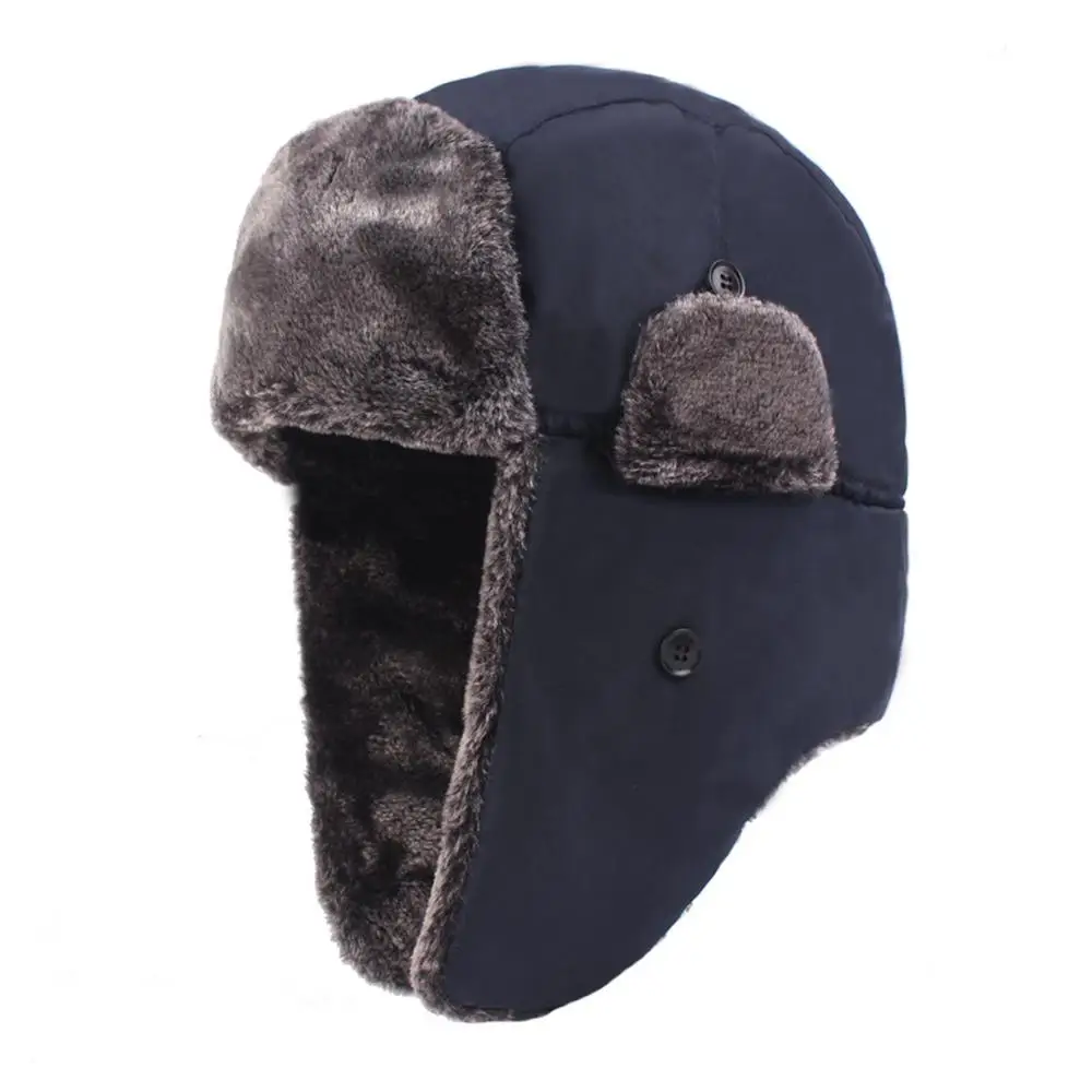Зимняя мужская шапка для снежной погоды, утолщенные бархатные наушники для велоспорта, ветрозащитная шапка, лыжные наушники, флисовая уличная спортивная шапка для рыбалки