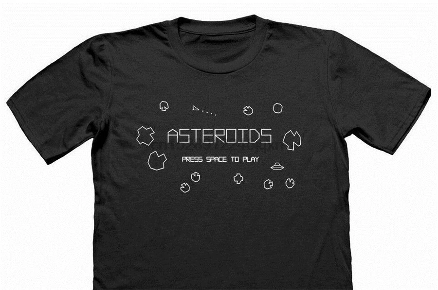 Футболка Asteroids-Ретро-геймер-Ботан-гик Футболка-забавные-игры Высокое качество