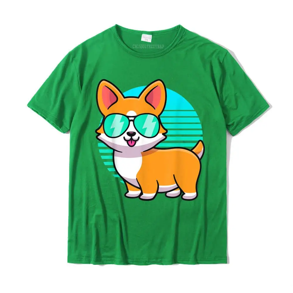 Design Normal T Shirts for Men Cotton Fabric Labor Day Tees Personalized Tees Short Sleeve Retro Round Collar Top Quality Vintage Corgi Tshirt Kids Boy Girl Funny Corgi Retro Shirt T-Shirt__MZ23680 green