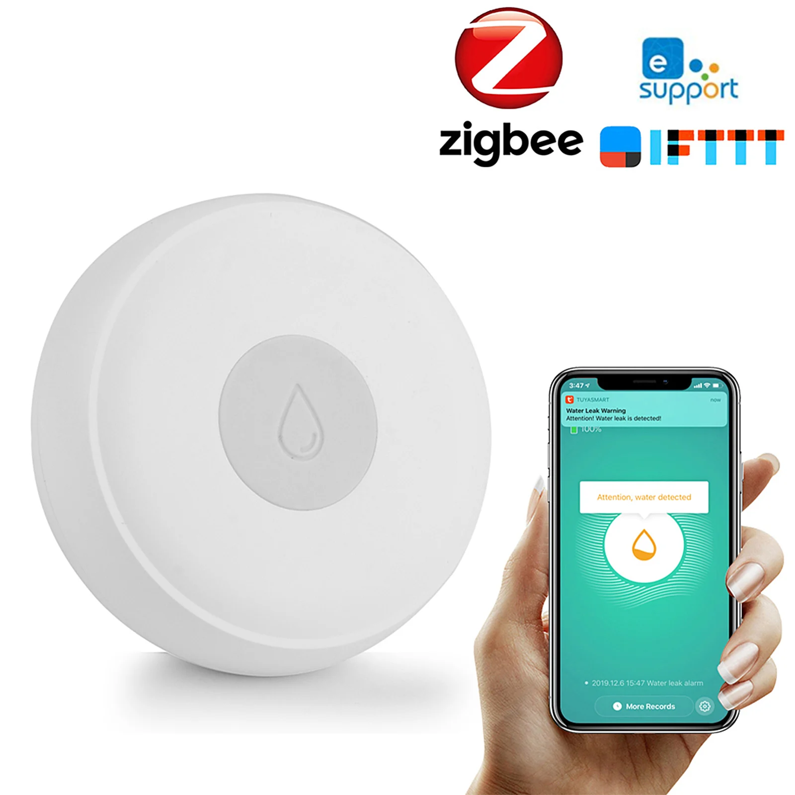 Умный дом с технологией Zigbee утечки воды Сенсор Беспроводной детектор Наводнения