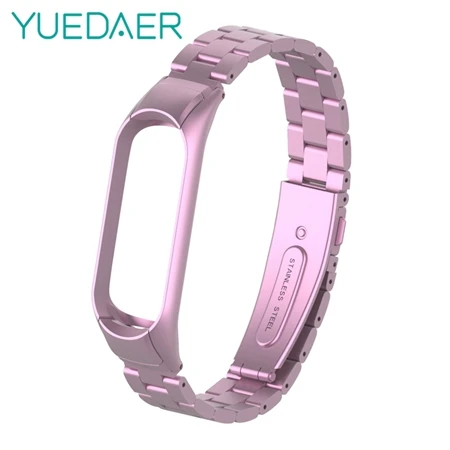YUEDAER mi Band 4 металлический ремешок для Xiaomi mi Band 4 браслет из нержавеющей стали для mi Band 4 браслет mi band 4 браслеты - Цвет: Rose Pink