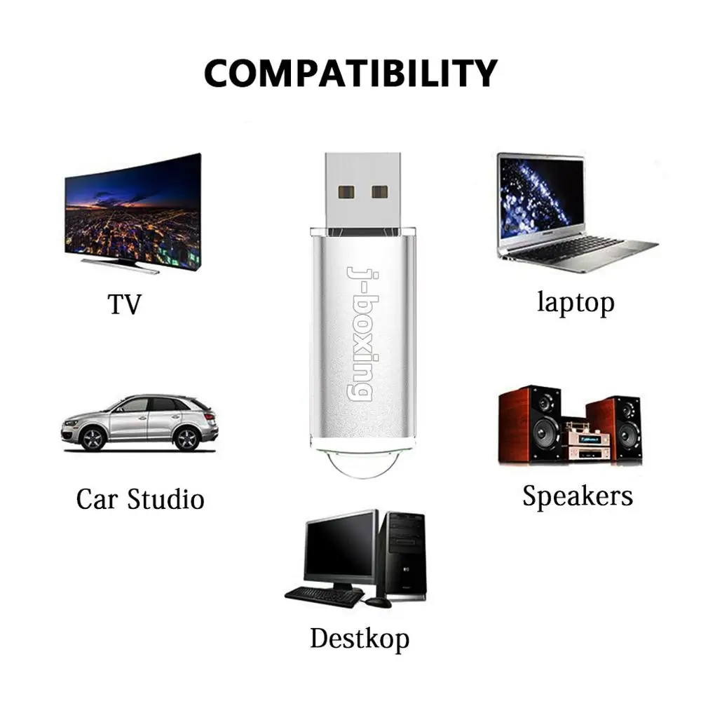 J boxing серебристый 16 ГБ USB флэш накопитель прямоугольная карта памяти флешка для