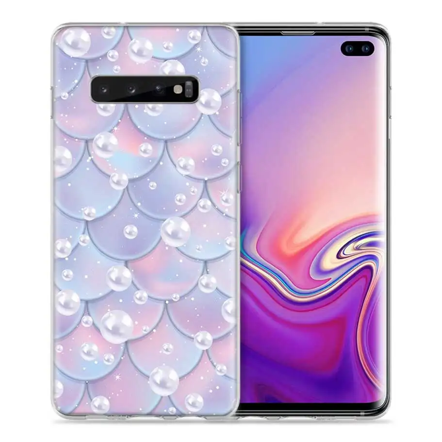 Чехол с русалочкой для samsung Galaxy Note 10 S10 5G S10e S8 S9 S7 8 9 J4 J6 Plus силиконовый чехол для телефона Schale - Цвет: 04