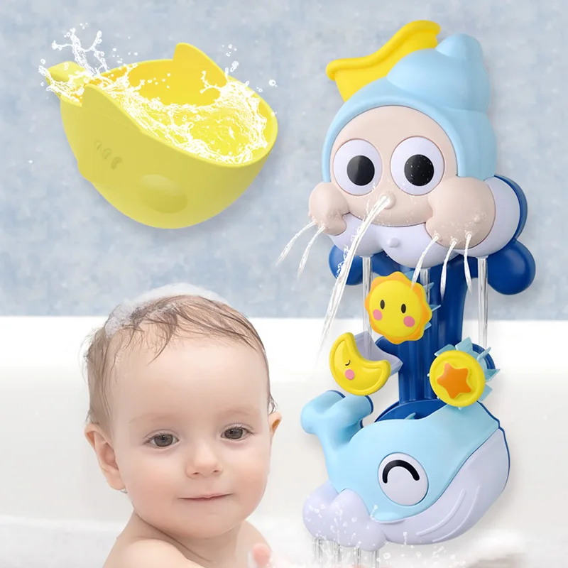 QWZ Bath Toys Pipeline Water Spray Shower Game Elephant Bath Baby Toy for Children Swimming Bathroom Bathing Shower Kids Toy 24
