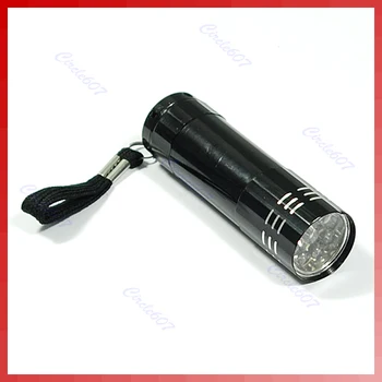 

Portable 9 LED Black Aluminum Flashlight Mini Small Torch Travel Camping Hiking Q0KF