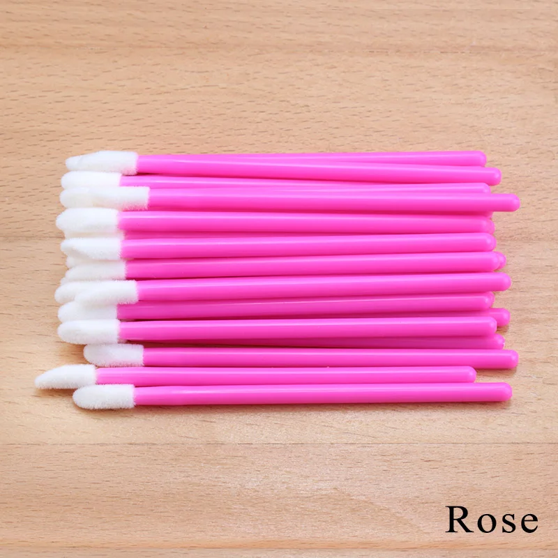 Rose 50pcs 50 шт одноразовые реснички кисть индивидуальное Удаление ресниц Очищающая тушь аппликатор макияж кисти для наращивания ресниц инструмент - Handle Color: Rose 50pcs