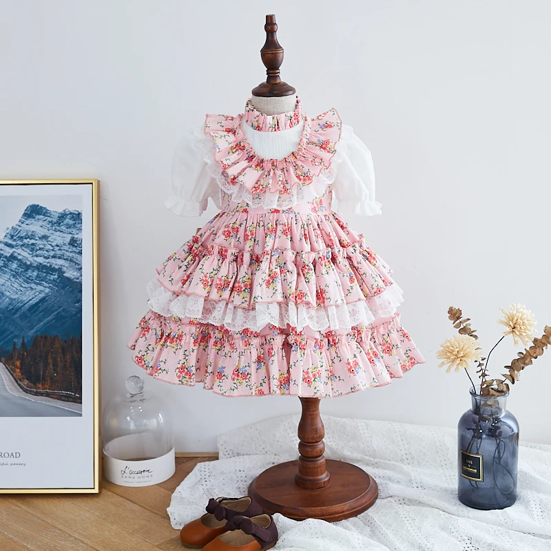 

2020new Winter VTG Baby Spanish Short Cute Dress Printed Cake Dress Thanksgiving Kids