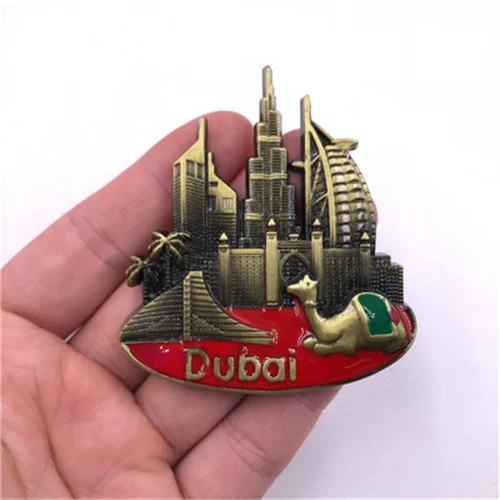 panoramic view3 Дубай панорамный вид металлические магниты на холодильник Творческий Burj Al Arab отель сплав khalifa металлические наклейки Путешествия Сувенир подарки - Цвет: panoramic view3
