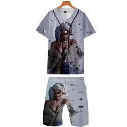 Singer Ariana Grande комплект из двух предметов с 3D принтом, бейсбольная футболка с короткими рукавами + повседневные шорты, распродажа, модная