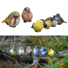 6 шт. легкая игрушка перо синтетическая смола реквизит для фотосессии украшение сада ремесла украшения Искусственный Имитация птицы