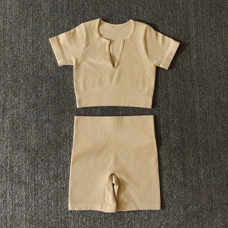 2/4/6PCS Seamless Women Yoga Set Workout Sportswear Fitness Bra Sport Pants Gym Clothing High Waist Leggings Shorts Sports Suits