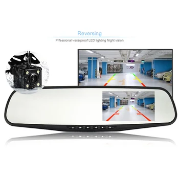 

4.3" LCD Car Dvr Dash Cam Single Len Rear View Mirror Auto Dashcam Recorder Registrator In Car Full Hd 1080 Dash Camera Vehicle