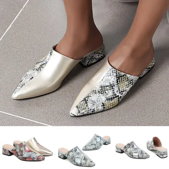 

2020 New Arrival Hot Sale Snake Veins Women Summer Sandals Large Size 34-43 Pointed Toe Women Flats Shoes Woman Drop Shipping 02